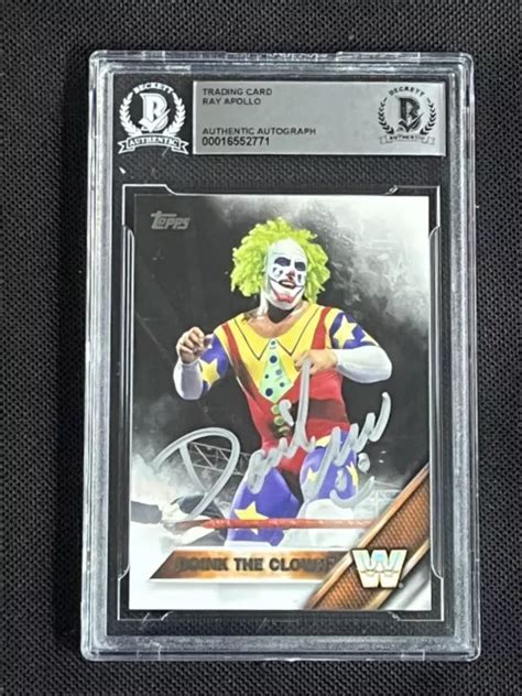 CARTE AUTOGRAPHE SIGNÉE Doink The Clown 2016 Topps Wwe Beckett Bas