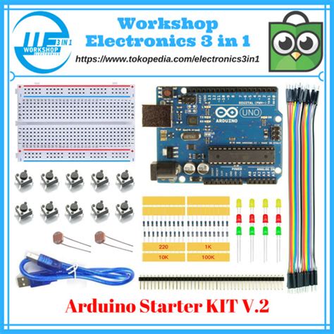 Jual Arduino Uno R3 Starter Kit Versi 2 Paket Belajar Arduino Untuk