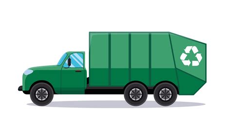 Green garbage truck vector illustration 23235456 Vector Art at Vecteezy