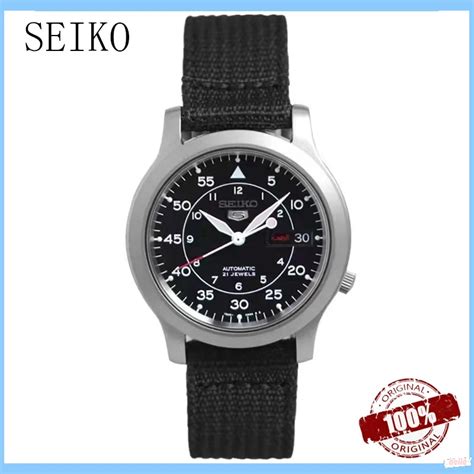 Orijinal SEIKO SNK805 Erkek Otomatik Paslanmaz Elik Zle Ye Il Tuval