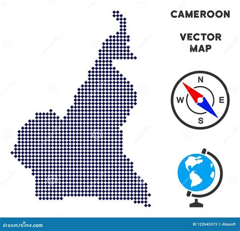 Dot African Cameroon Map Stock Vector Illustration Of Pixel 122645373