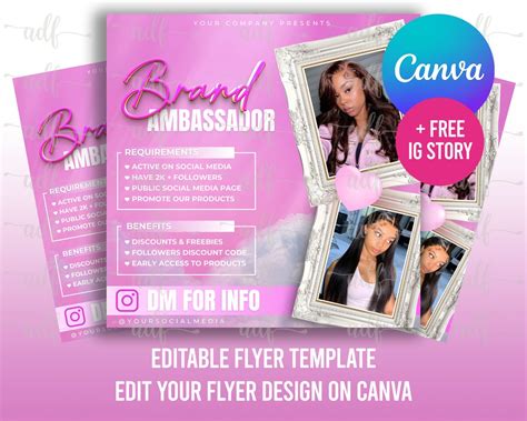 Brand Ambassador Flyer Premade Social Media Influencer Flyer Boutique Flyer Content Creator