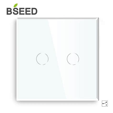 Bseed Mvava Touch Switch 2 Gang 1 Way 2 Way Luxury Wall Eu Uk Standard Glass Panel Touch Light