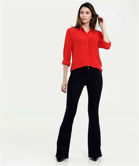 Camisa Feminina Crepe Manga Longa Marisa Marisa