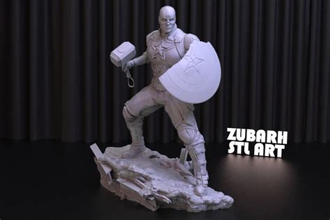 Captain America 3d Print Stl File For 3d Printing 3d Digital File Instant Download Drive Link