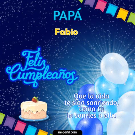 🎂 Feliz Cumpleaños Papá Fabio Tarjetas  Online