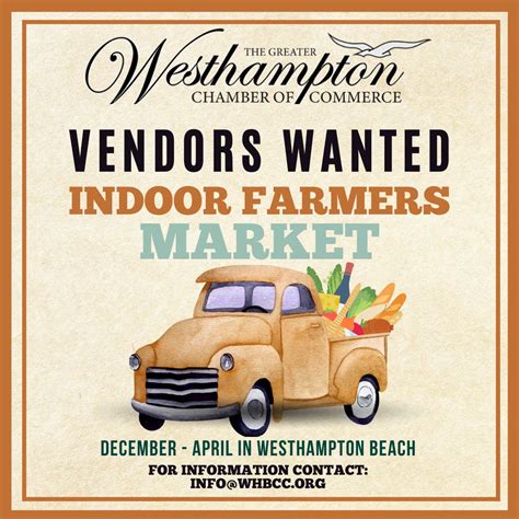 Indoor Winter Farmers Market Vendors Wanted Westhampton Beach