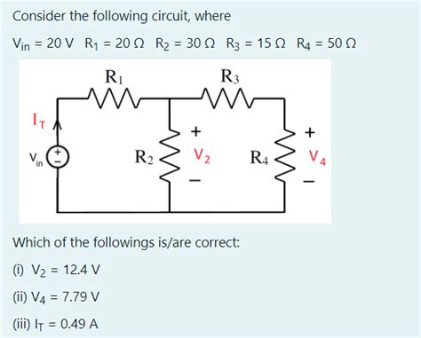 Solved Consider The Following Circuit Where V Tex