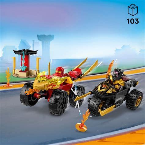 LEGO NINJAGO 71789 Kai And Rass Car And Bike Battle Building Toy Set