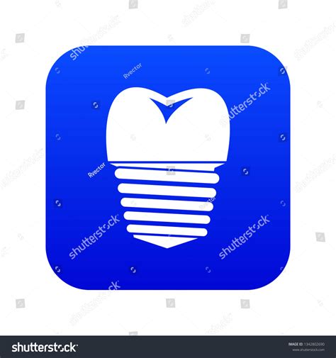 Tooth Implant Icon Digital Blue Any Stock Vector Royalty Free