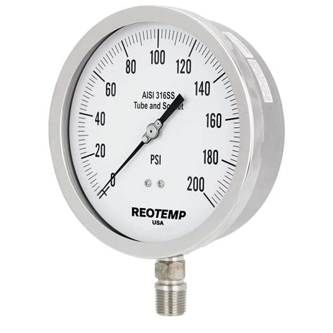 Buy Reotemp® Stainless Steel Heavy Duty Repairable And Fillable Gauge With 6 Dial Pr60s