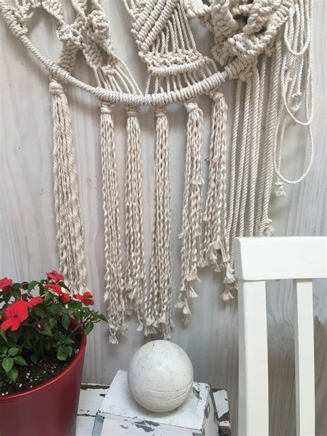 Colgante De Pared Macrame Redondo Grande Macram Redondo Etsy