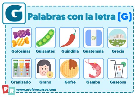 Palabras Con G Que Empiezan Por La Letra G Para Niños