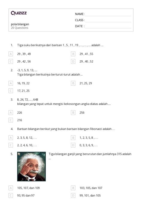 Lembar Kerja Pecahan Pada Garis Bilangan Untuk Kelas Di Quizizz