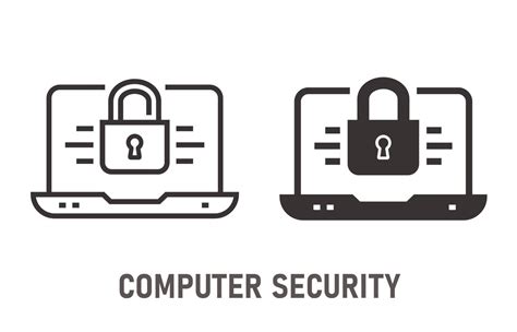 Computer Security Icon On White Background Vector Illustration