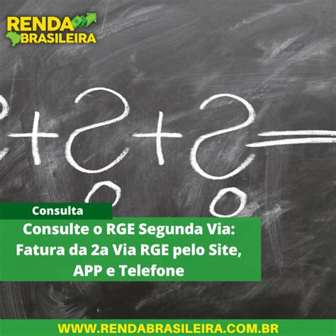 Consulte O RGE Segunda Via Fatura Da 2a Via RGE Pelo Site APP E Telefone