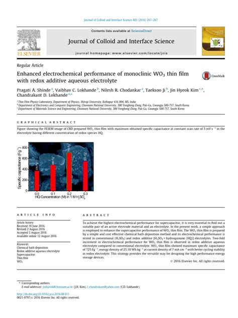 Journal Of Colloid And Interface Science Pdf Electrochemistry