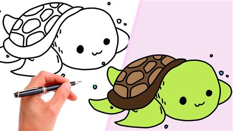 Sea Animal Tutorial Draw Cute Turtle Step By Step Guide