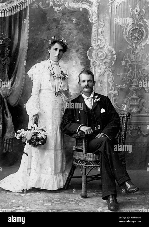 1 208453 Samuel Hutchinson And Ruth Mann On Their Wedding Day Stock