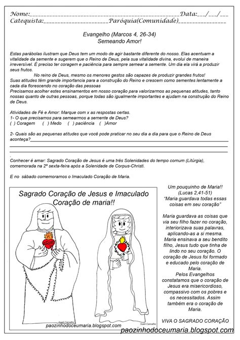 P Ozinho Do C U Atividades De Catequese Evangelho Marcos