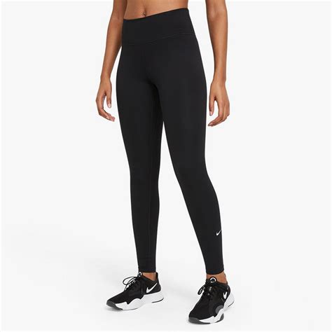 Womens Nike Dri Fit One Black Mid Rise Leggings Totalsports