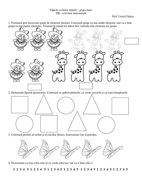 Academiaabc Evaluare Inițială Grupa Mare Activitate Matematică