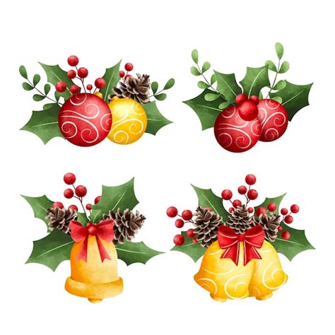 Premium Vector Watercolor Illustration Set Of Christmas Ornaments