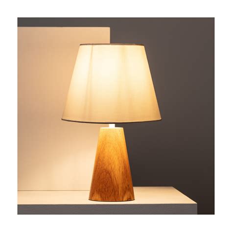 Lampe De Chevet Bois Et Abat Jour Culot E27 Bureau