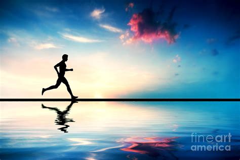 Silhouette Of Man Running At Sunset Photograph By Michal Bednarek Pixels