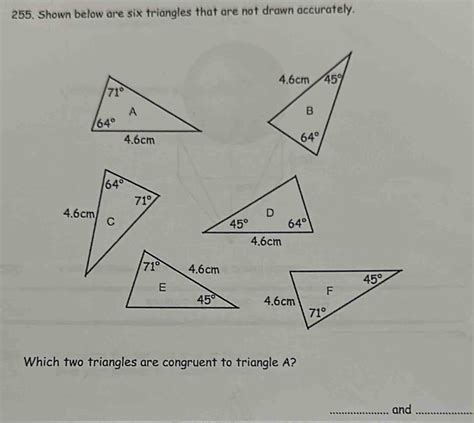 Solved Shown Below Are Six Triangles That Are Not Drawn Accurately