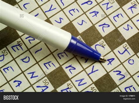 Crossword Puzzle Pen Image And Photo Free Trial Bigstock