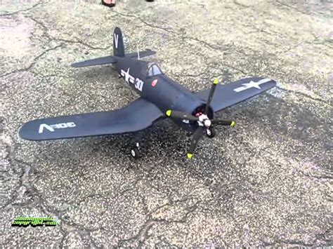 Nitroplanes Rc F4u Corsair ~ Maiden Flight Youtube