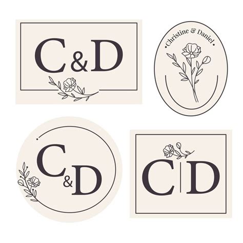 Elegante Conjunto De Monogramas De Boda Colecciones De Logotipos