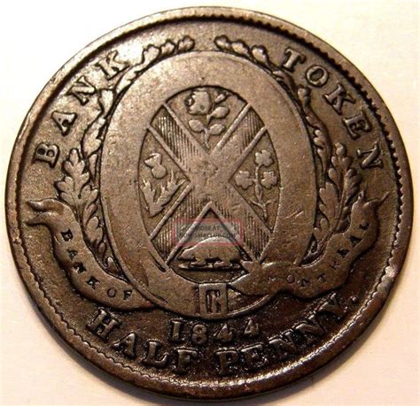 Token Of The Province Of Canada Half Penny Token Bank Of Montreal