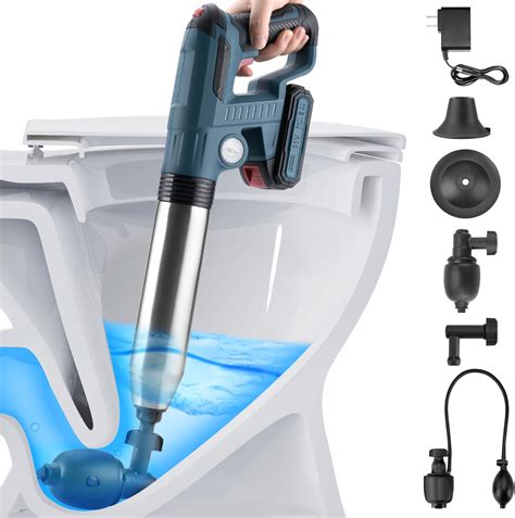 Electric Toilet Plunger Heavy Duty: High Pressure Air Drain Blaster for