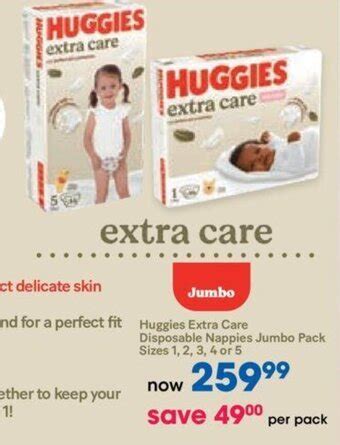 Huggies Extra Care Disposable Nappies Jumbo Pack Sizes 1 2 3 4 Or 5