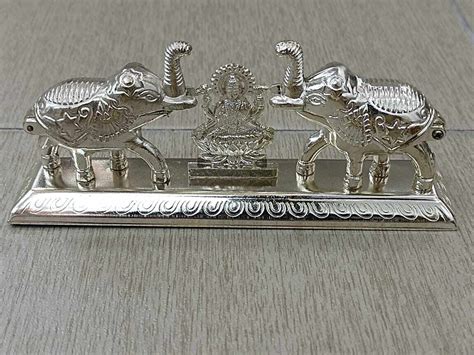 Roli Tikka Haldi Kumkum Double Holder In Metal Elephant Shaped With