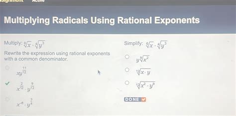 Solved E Acuive Multiplying Radicals Using Rational Exponents Multiply