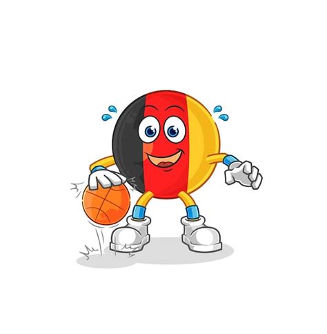 Belgien Dribbelt Basketball Charakter Cartoon Maskottchen Vektor