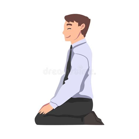 Kneeling Man Illustration Stock Vector Illustration Of Silhouette