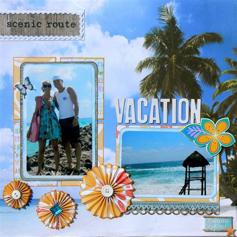 Vacation Scrapbook Layout Cozumel Mexico Fotos