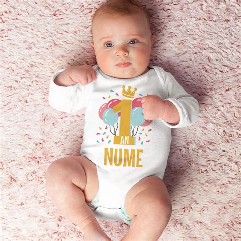 Body Bebe Personalizat Cu Primul Anisor Alb 100 Bumbac 12 18 Luni