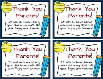 Teacher Thank You Notes From Parents