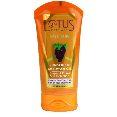 Buy Lotus Herbals Safe Sun Sunscreen Face Wash Gel 80g Online ₹140