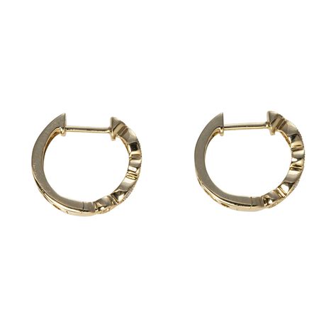 Diamond Milgrain 14k Yellow Gold Huggie Hoop Earrings Croghan S Jewel Box