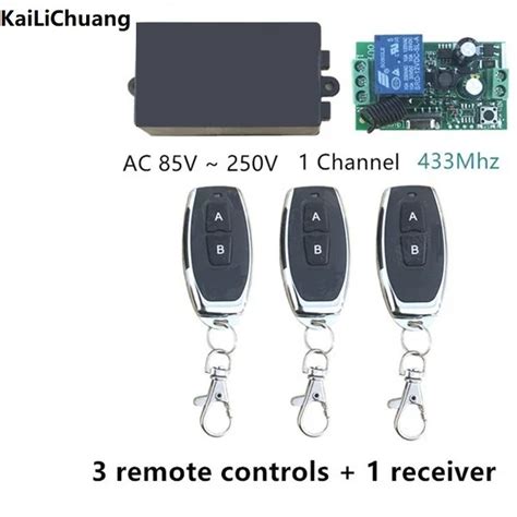 433Mhz Universal Wireless Remote Control Switch AC 110V 220V 1 Channel