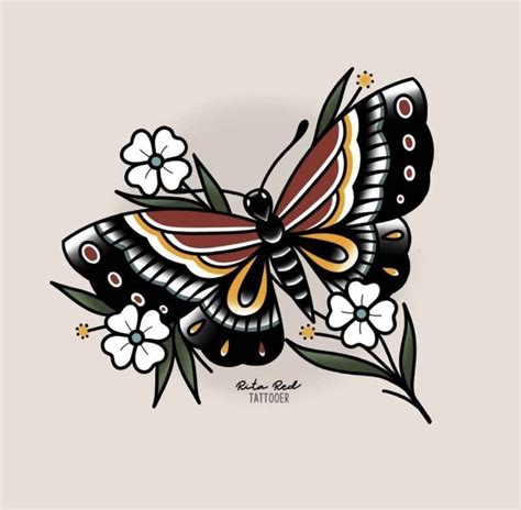 Pin On Tattoo Ideas Traditional Tattoo Flowers Traditional Butterfly Tattoo Moth Tattoo Design