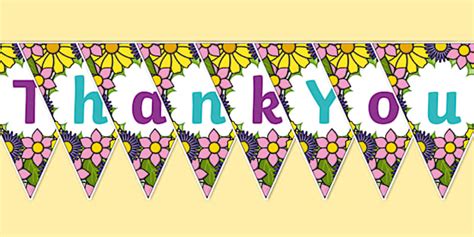 NEW Thank You Coloured Bunting L Enseignant A Fait