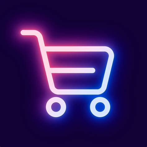 Shopping Cart Pink Icon Psd For Social Media App Neon Style Free