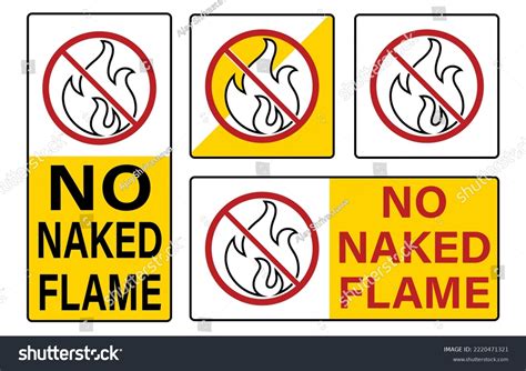 No Naked Flame Sign Fire Flame Stock Vector Royalty Free